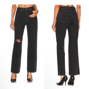 PISTOLA Cassie Super High Rise Straight Denim Sz 33 Jeans Womens Black Nightshad